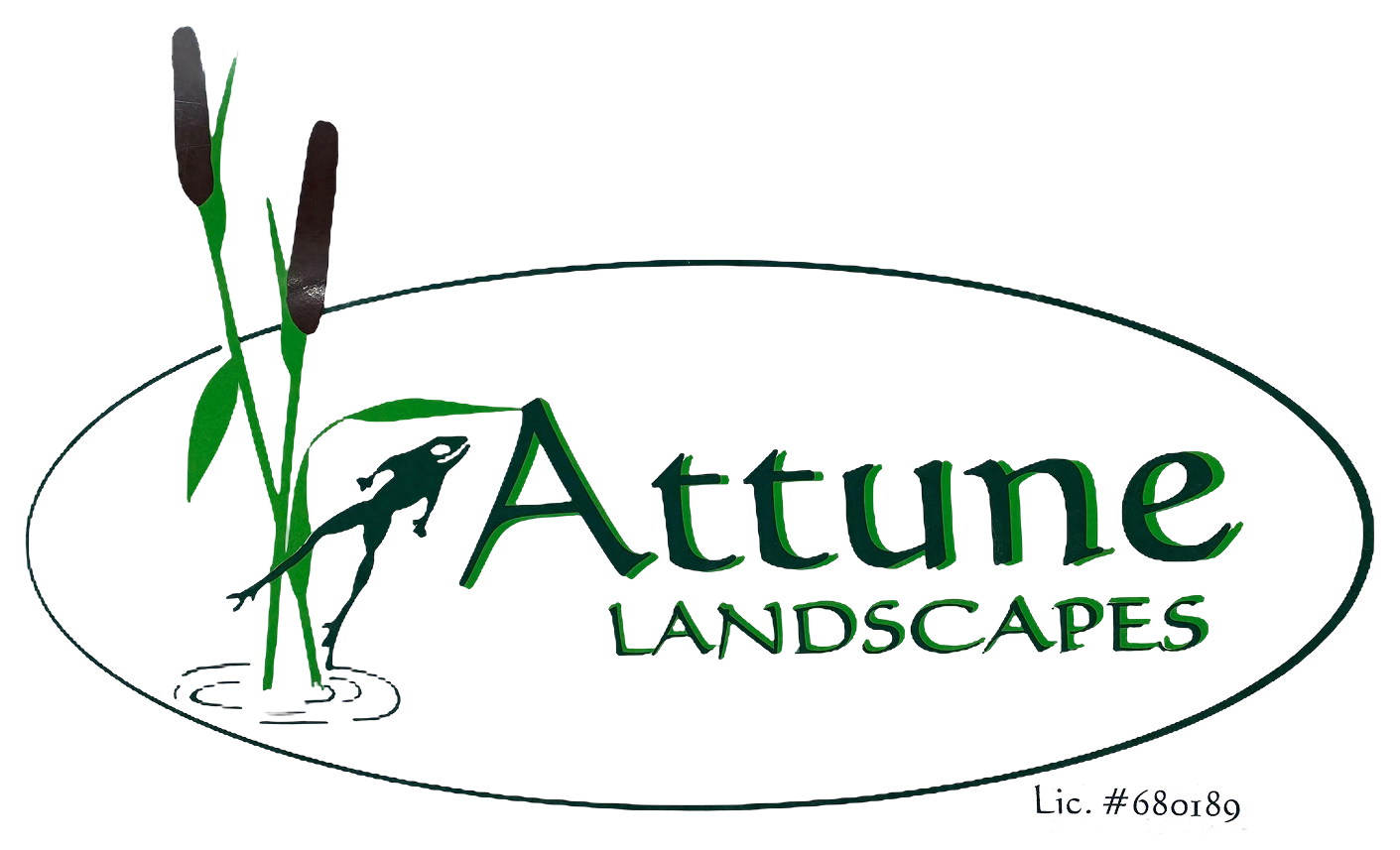 Logo of Attune Landscaping featuring a green plant design.