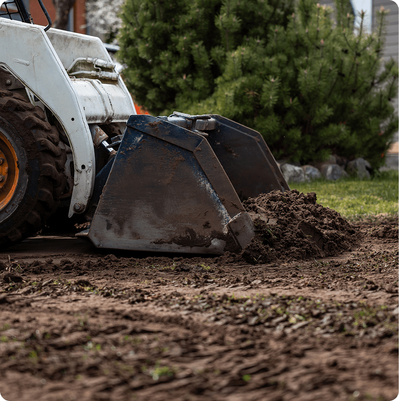 Construction equipment digging dirt